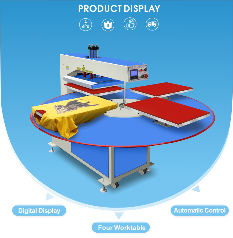 4 Stations Large Format Hydraulic Heat Press Transfer Machine